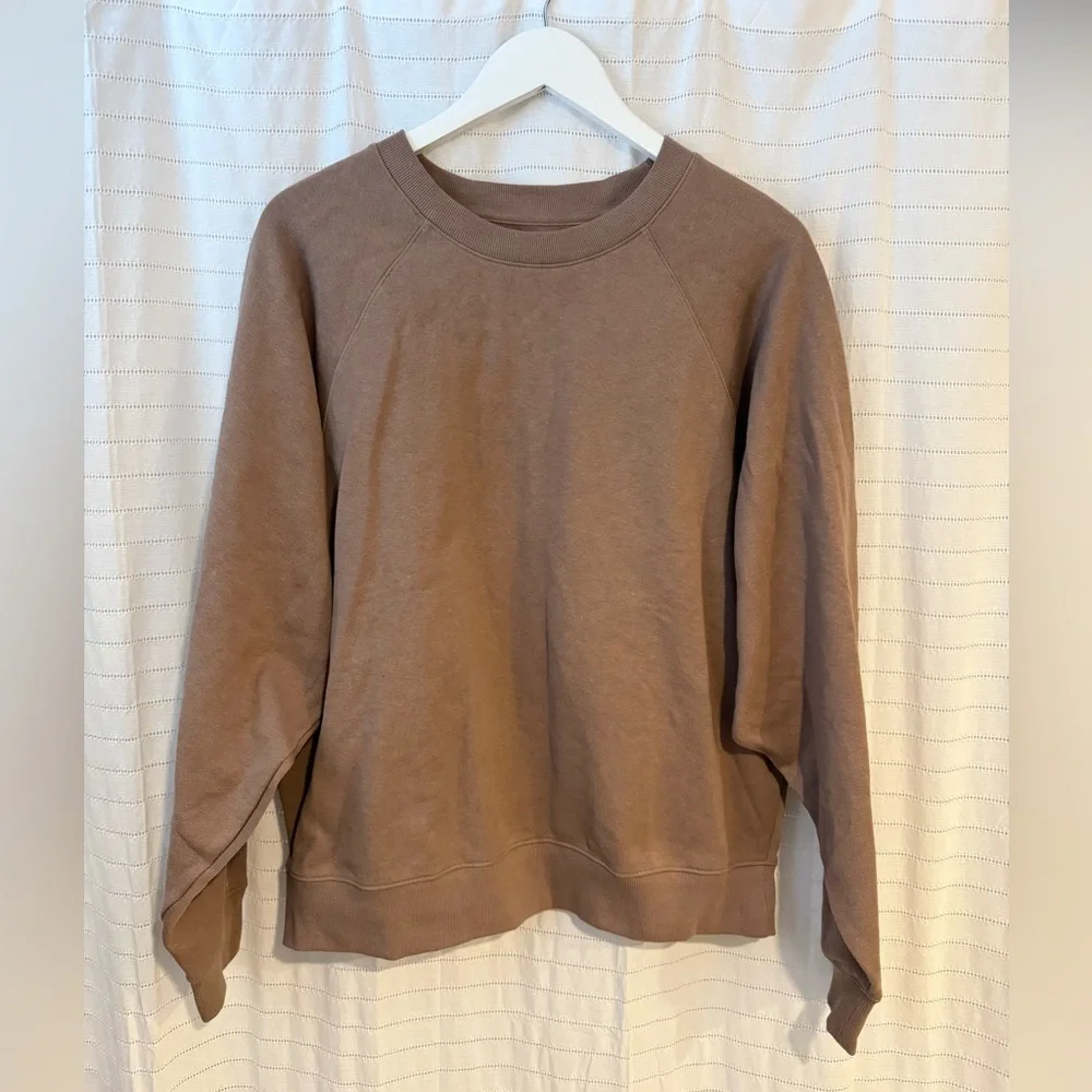 NWOT Old Navy SoComfy Oversized Raglan Crewneck Sweatshirt Driftwood Size XXL